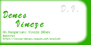 denes vincze business card